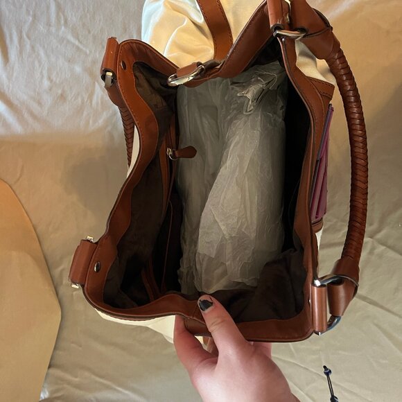 Cole Haan White and Magenta Hobo Bag - Picture 5 of 11